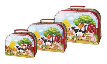 Valise enfant - set valise ferme pour enfant 3 pièces - 20609