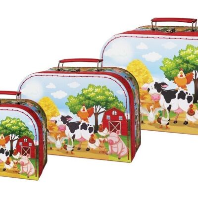 Children's suitcase - suitcase set farm for children 3 pieces - 20609