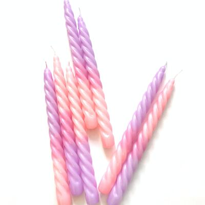 1 twisted candle in lilac*salmon (PARAFFIN)