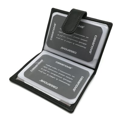 Book Card Holder with Wallet | Ubrique skin | Made in Spain | 10008 Black