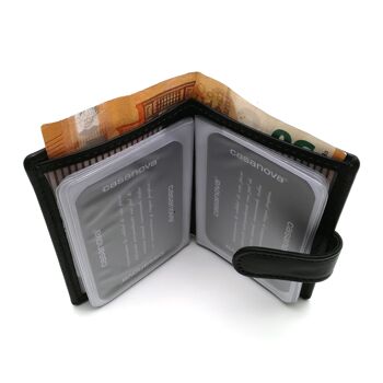 Porte-cartes de livre avec portefeuille | Peau ubrique | Fabriqué en Espagne | 10008 Noir 4