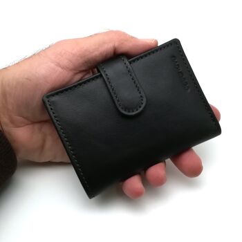 Porte-cartes de livre avec portefeuille | Peau ubrique | Fabriqué en Espagne | 10008 Noir 7