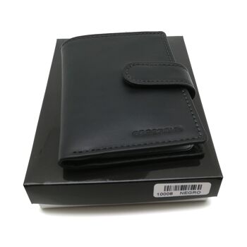 Porte-cartes de livre avec portefeuille | Peau ubrique | Fabriqué en Espagne | 10008 Noir 8