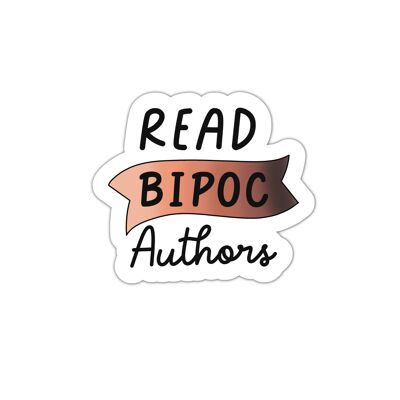 Leer autores BIPOC leyendo vinilo adhesivo
