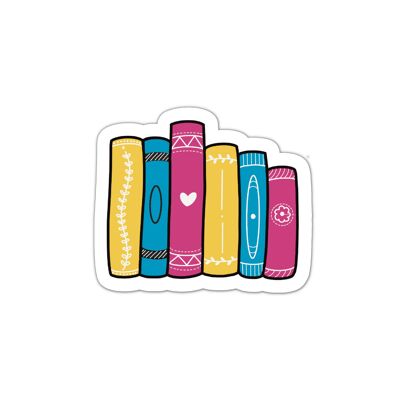 Pansexual book stack subtle LGBTQ+ reading vinyl sticker