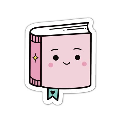 Kawaii glückliches Buch liest Vinyl-Aufkleber