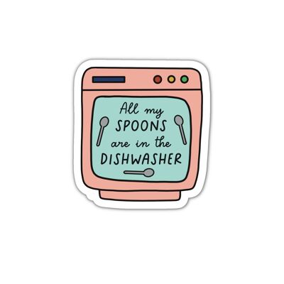 Spoons in dishwasher vinyl sticker