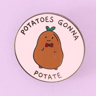 Kartoffeln werden Kartoffel-Kawaii-Emaille-Pin