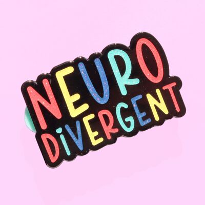 Neurodivergent glitter enamel pin