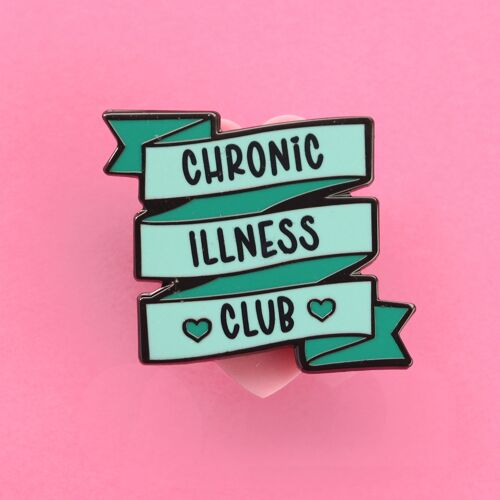 Invisible chronic club ribbon enamel pin