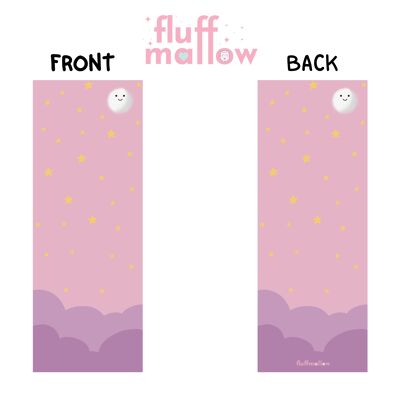 Marque page pastel kawaii motif lune et ciel