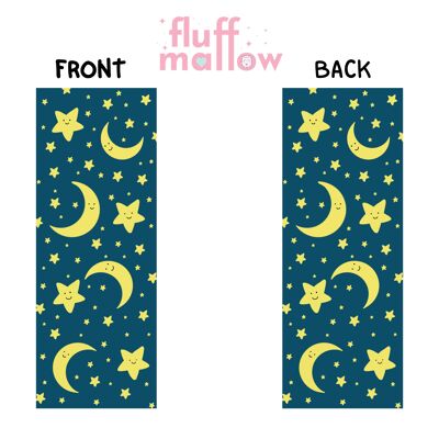 Moon and stars celestial kawaii bookmark