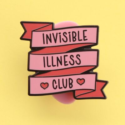 Invisible illness club ribbon enamel pin