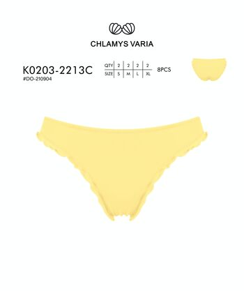K0203 Soutien-gorge de bikini avec dobladillo de lechuga - Couleur unie 2