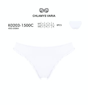 K0203 Soutien-gorge de bikini avec dobladillo de lechuga - Couleur unie 4