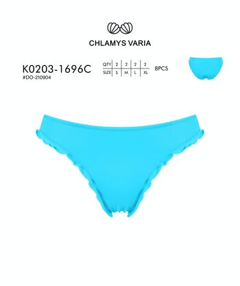 K0203 Soutien-gorge de bikini avec dobladillo de lechuga - Couleur unie 5