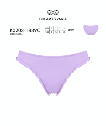 K0203 Soutien-gorge de bikini avec dobladillo de lechuga - Couleur unie 6