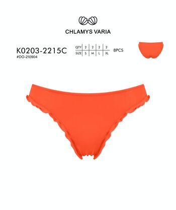 K0203 Soutien-gorge de bikini avec dobladillo de lechuga - Couleur unie 7