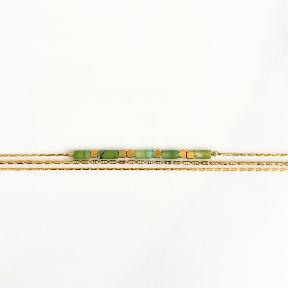 Bracelet triple Antic Vert