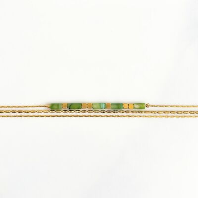 Antic green triple bracelet