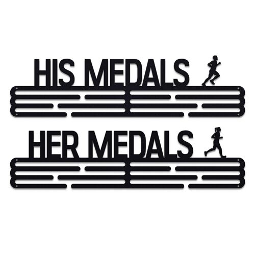 Medal hanger HIS & HER MEDALS - Black - Large