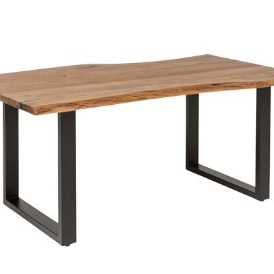 Table à manger Bullwer acacia noir 170x90 cm