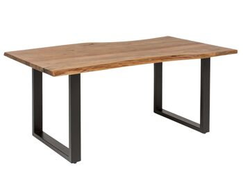 Table à manger Bullwer acacia noir 170x90 cm 1