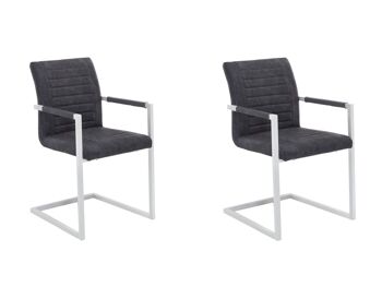 Lot de 2 fauteuils Picton gris/blanc 2