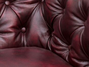 Ensemble canapé Chesterfield rouge antique 5