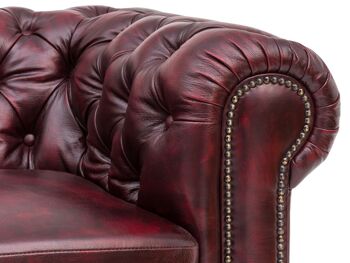 Ensemble canapé Chesterfield rouge antique 9