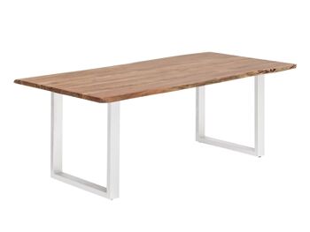 Table à manger Bullwer acacia blanc 230x100 cm 1