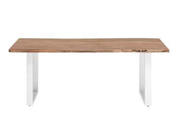 Table à manger Bullwer acacia blanc 230x100 cm 4