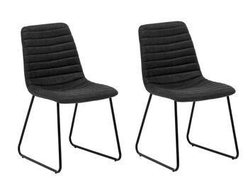 Lot de 2 Chaises Milton Gris-Noir 2