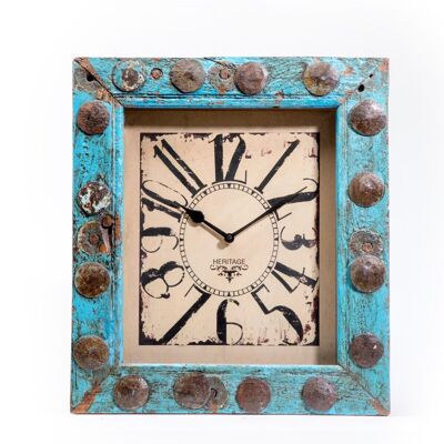 Horloge fenêtre 36x40 bois recyclé