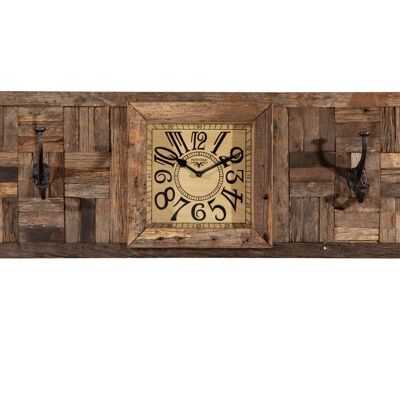 Wall panel with hook and clock