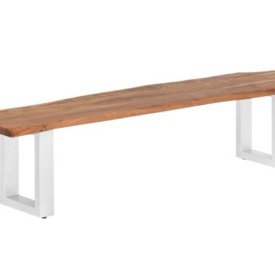 Wooden bench Bullwer acacia white 160x40