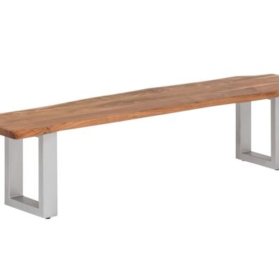 Banc en bois Bullwer acacia argent 190x40