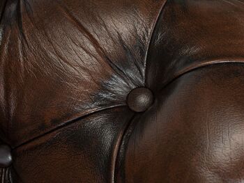 Canapé d'angle Chesterfield cuir véritable I marron 3