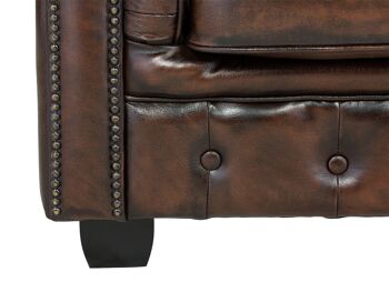 Canapé d'angle Chesterfield cuir véritable II marron 9