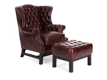 Tabouret Chesterfield Kingsfield rouge 2