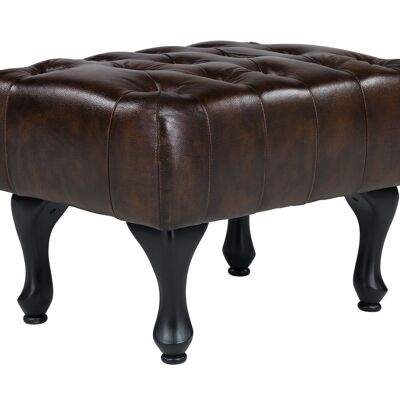 Sgabello Chesterfield Pittsfield in vera pelle marrone