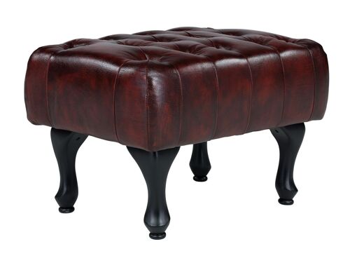 Hocker Chesterfield Pittsfield Echtleder rot