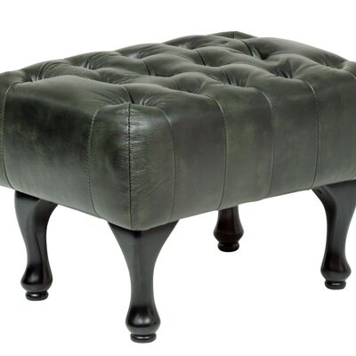 Stool Chesterfield Pittsfield real leather green