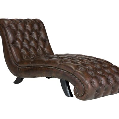 Chaise longue Chesterfield Bedford marrón antiguo