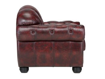 Fauteuil Chesterfield Hereford cuir véritable rouge 5