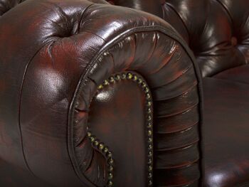 Canapé Chesterfield Big 3 places cuir véritable rouge 2