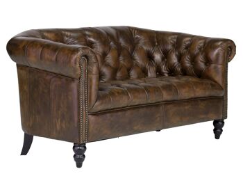 Canapé Chesterfield Shelford 2 places brun antique 1