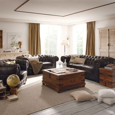 Chesterfield Big sofa set brown