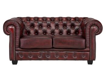 Grand canapé Chesterfield rouge 3