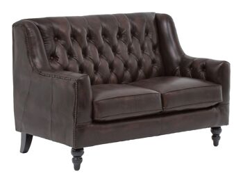 Canapé Chesterfield Stafford 2 places marron 1